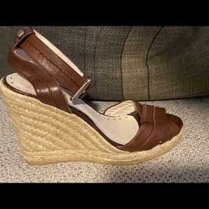 Coach Leather Wedge Espadrille